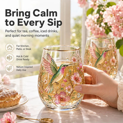 Hand-Painted Garden Glass Cup