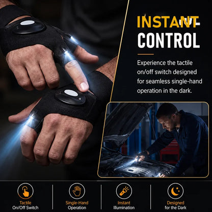 Hands-Free LED Fingertip Work Glove