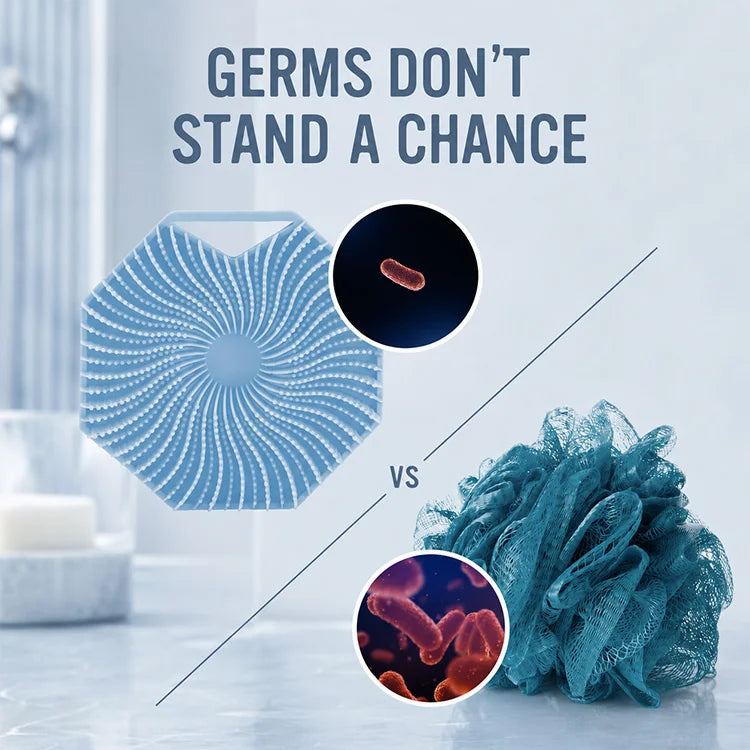 Silicone Body Scrubber – Hygienic Shower Exfoliating Brush For Deep Clean