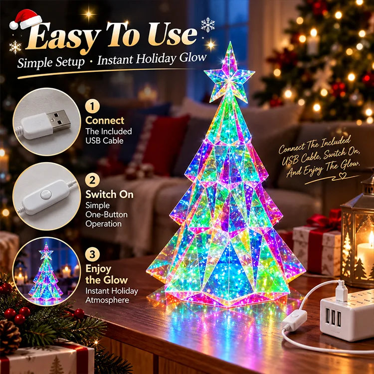 Holographic Christmas Tree & Snowman LED Decor
