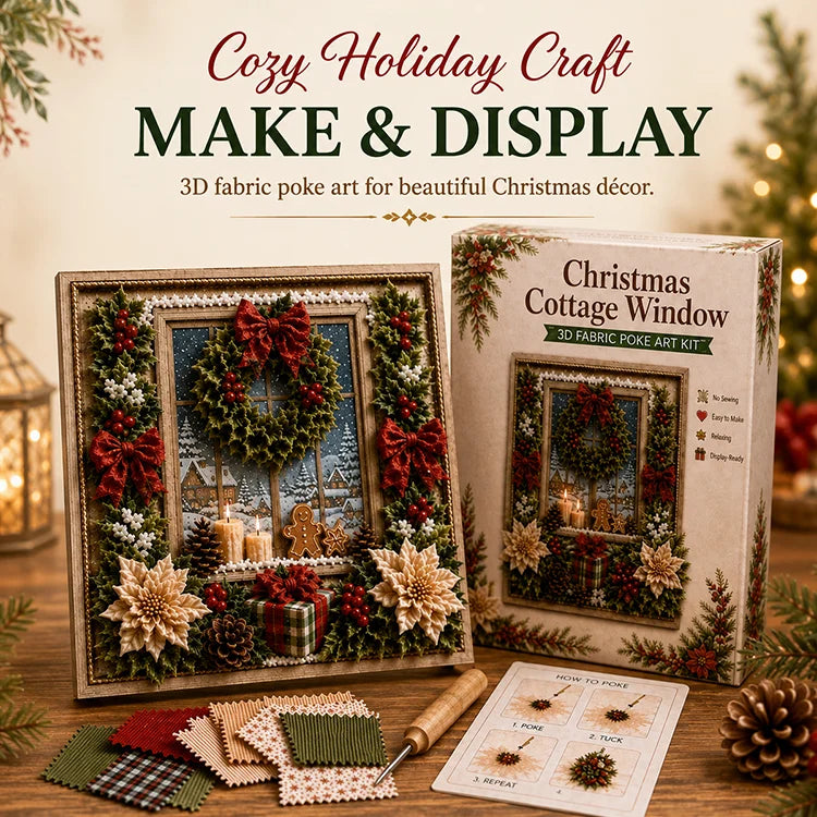 DIY Christmas Fabric Poke Art Kit – 3D Framed Holiday Craft