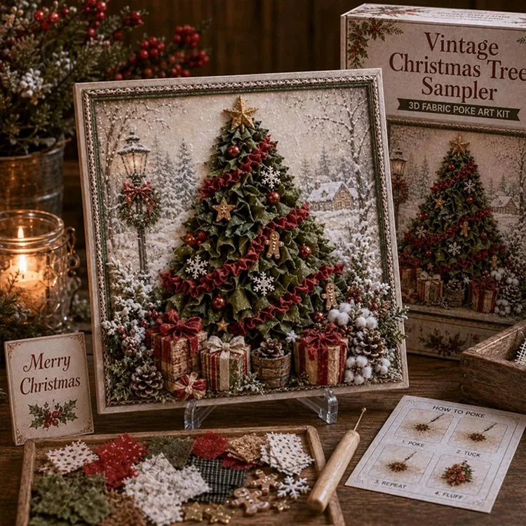 DIY Christmas Fabric Poke Art Kit – 3D Framed Holiday Craft
