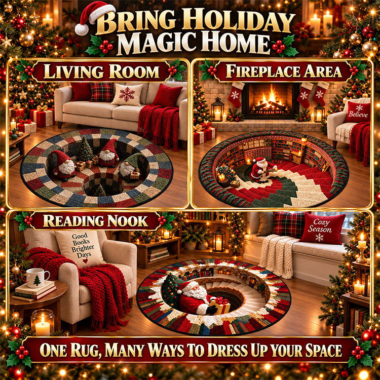 🔥Last Day 50% OFF🎁3D Christmas Illusion Round Rug