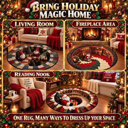 🔥Last Day 50% OFF🎁3D Christmas Illusion Round Rug