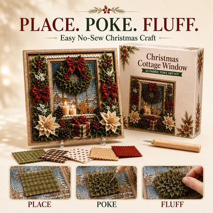 DIY Christmas Fabric Poke Art Kit – 3D Framed Holiday Craft