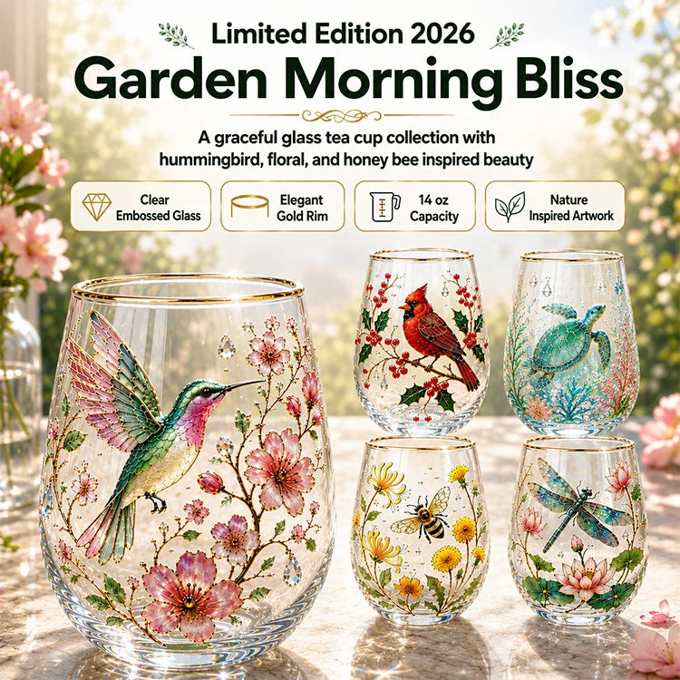 Hand-Painted Garden Glass Cup