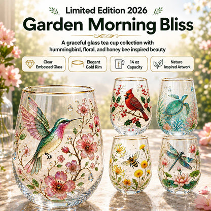 Hand-Painted Garden Glass Cup