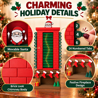 🔥Last Day 50% OFF 🔥Mechanical Santa Chimney Christmas Countdown Calendar – 24-Day Reusable Advent Display