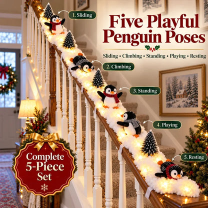 🐧 Christmas Penguin Stair Snow Decor