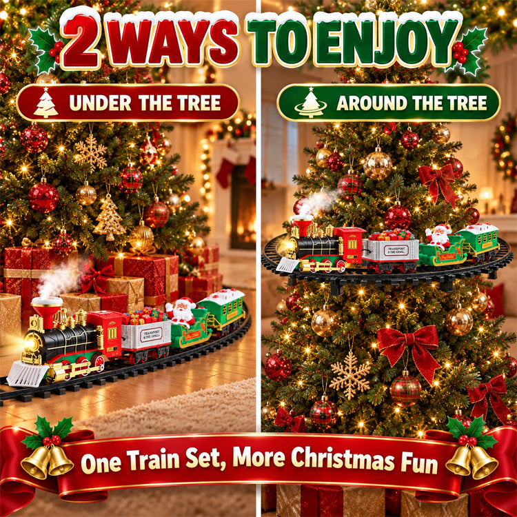 Deluxe Christmas Tree Hanging Train Set – Lights, Sounds & Realistic Mist