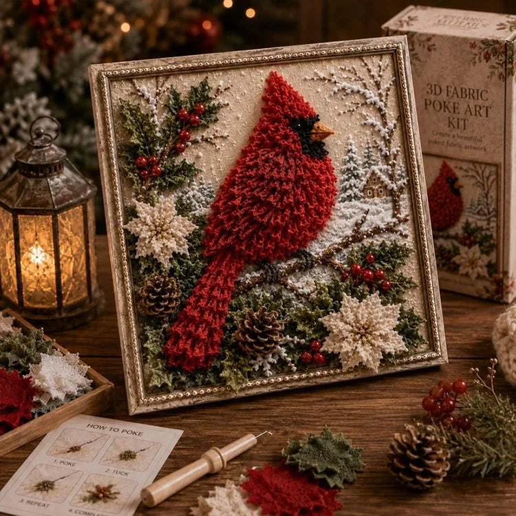 DIY Christmas Fabric Poke Art Kit – 3D Framed Holiday Craft