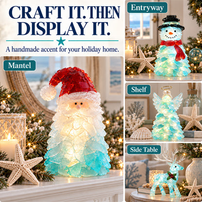 DIY Lighted Sea Glass Christmas Decor Kit – 7 Coastal Holiday Designs