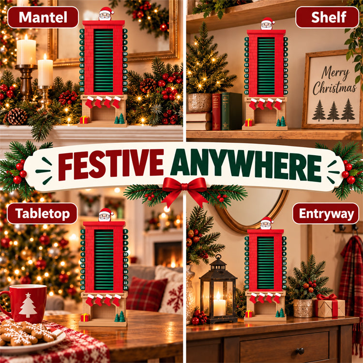 🔥Last Day 50% OFF 🔥Mechanical Santa Chimney Christmas Countdown Calendar – 24-Day Reusable Advent Display