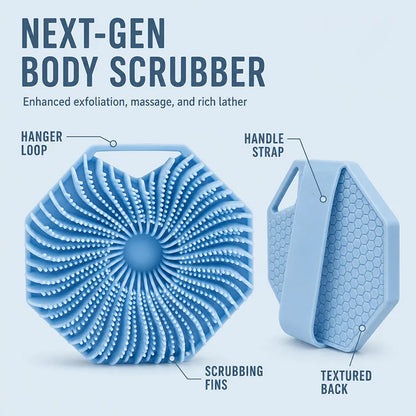 Silicone Body Scrubber – Hygienic Shower Exfoliating Brush For Deep Clean