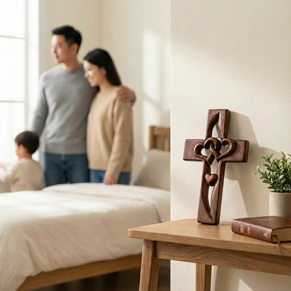 Intertwined Heart Cross Wall Décor