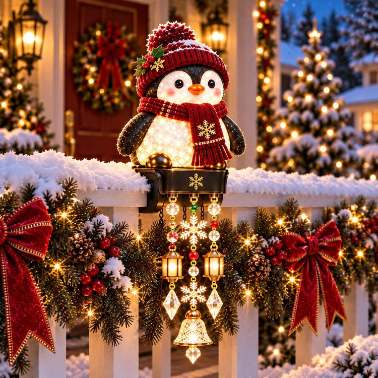 Lighted Christmas Railing Decor
