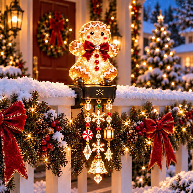 Lighted Christmas Railing Decor