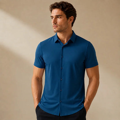 Men’s Ice Silk Stretch Short Sleeve Shirt