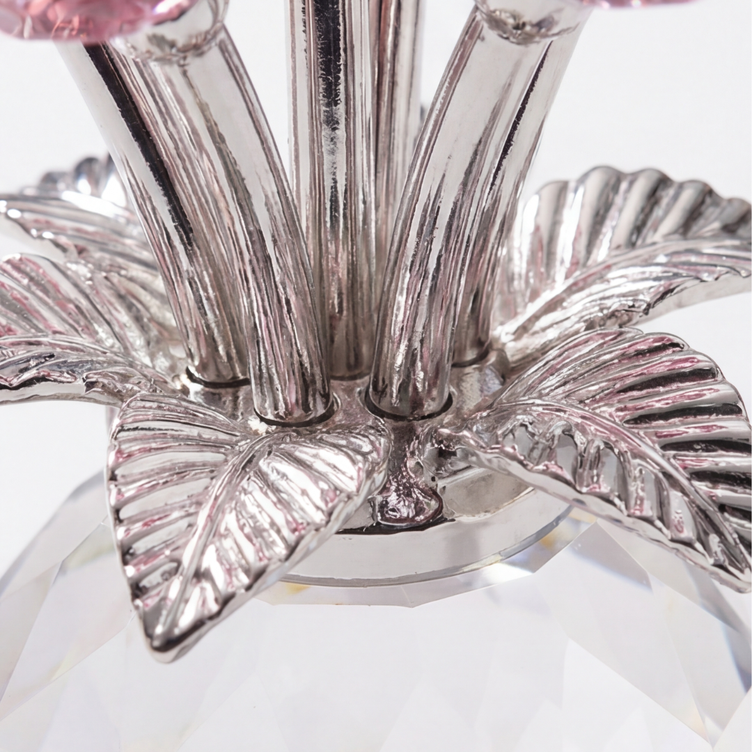 Crystal Rose Bouquet with Vase