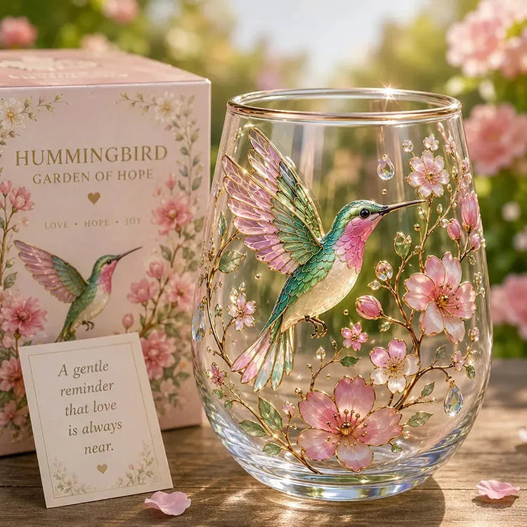 Hand-Painted Garden Glass Cup