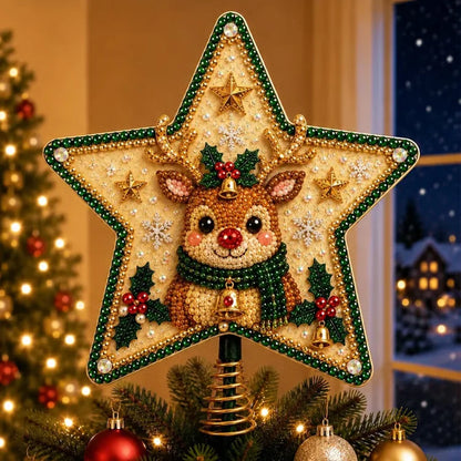 DIY Pearl & Diamond Art Christmas Tree Topper Kit – 8 Festive Designs