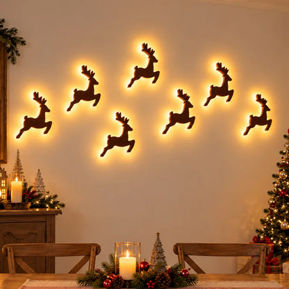 7-Piece LED Christmas Wall Decor Set – Warm-Light Holiday Silhouettes