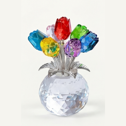 Crystal Rose Bouquet with Vase