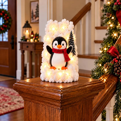🐧 Christmas Penguin Stair Snow Decor