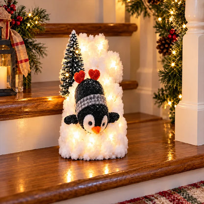 🐧 Christmas Penguin Stair Snow Decor