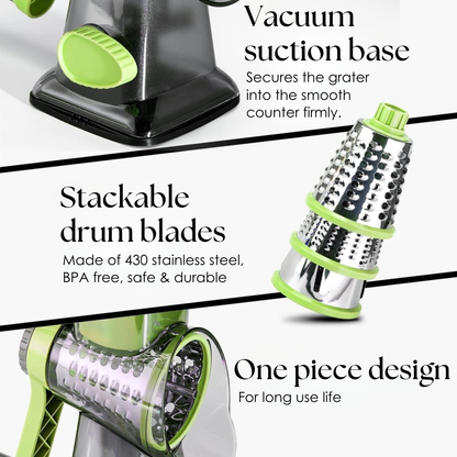 Rotary All in One Grater with Suction Base