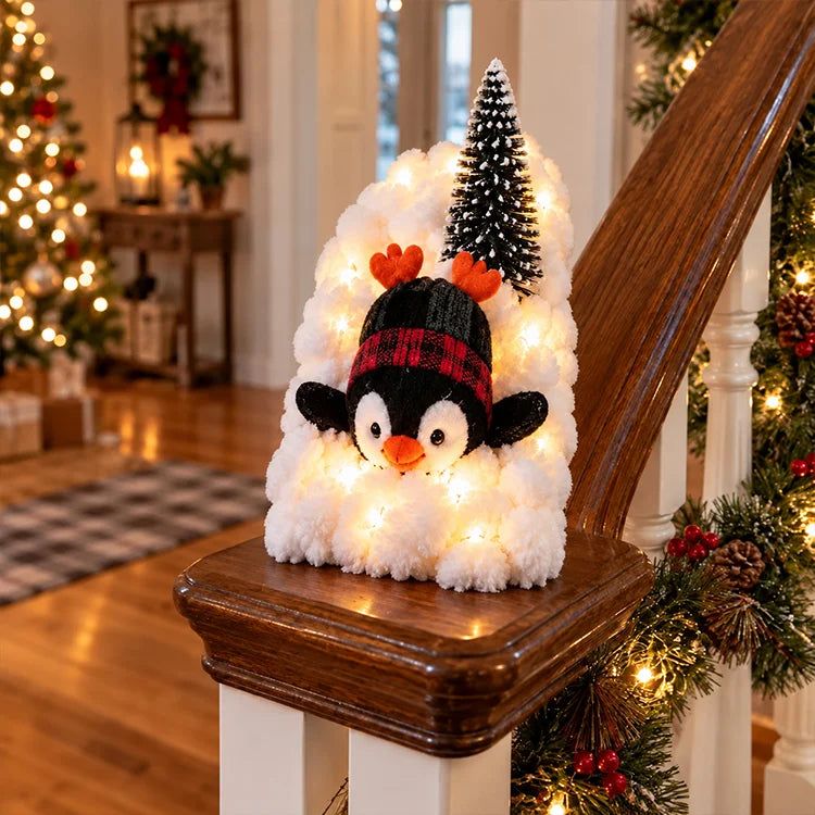 🐧 Christmas Penguin Stair Snow Decor