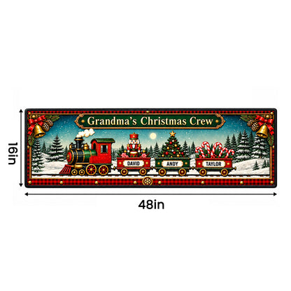Personalized Christmas Family Train Runner Rug
