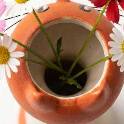 Handmade Ceramic Cat Flower Vase