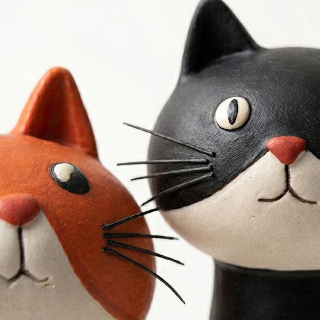 Handmade Ceramic Cat Flower Vase