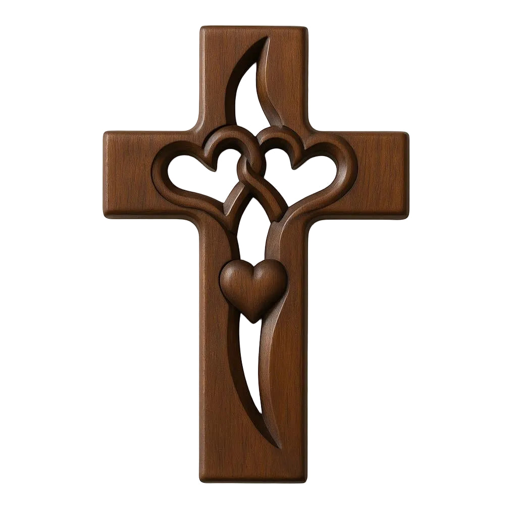 Intertwined Heart Cross Wall Décor