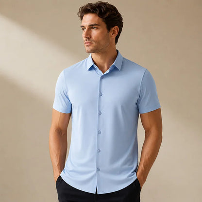 Men’s Ice Silk Stretch Short Sleeve Shirt