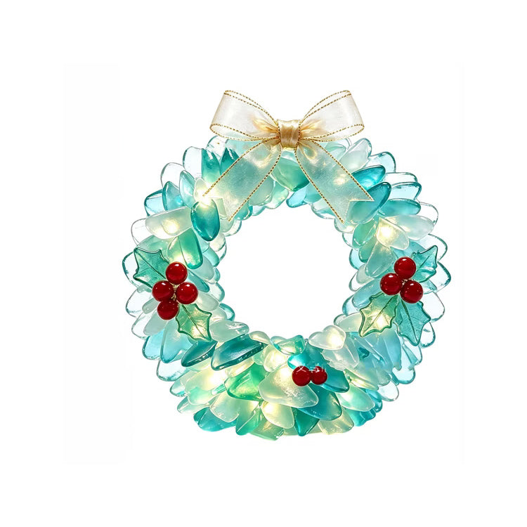 DIY Lighted Sea Glass Christmas Decor Kit – 7 Coastal Holiday Designs