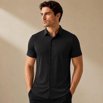 Men’s Ice Silk Stretch Short Sleeve Shirt