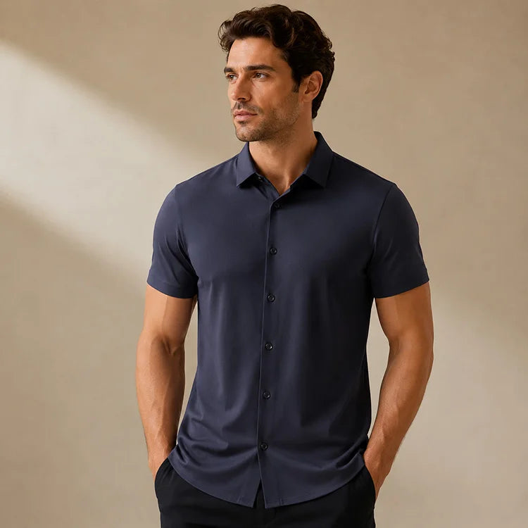 Men’s Ice Silk Stretch Short Sleeve Shirt