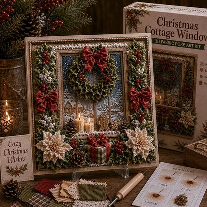 DIY Christmas Fabric Poke Art Kit – 3D Framed Holiday Craft