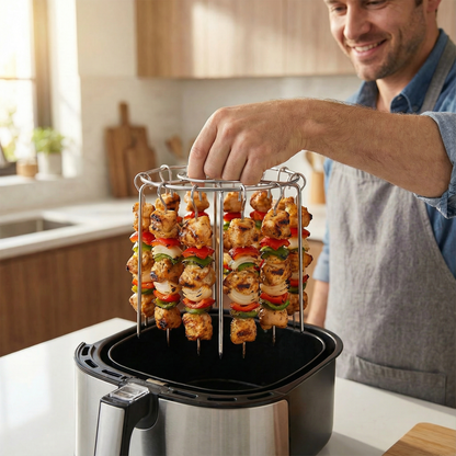 Air Fryer Kebab Rack with 24 Hanging Skewers