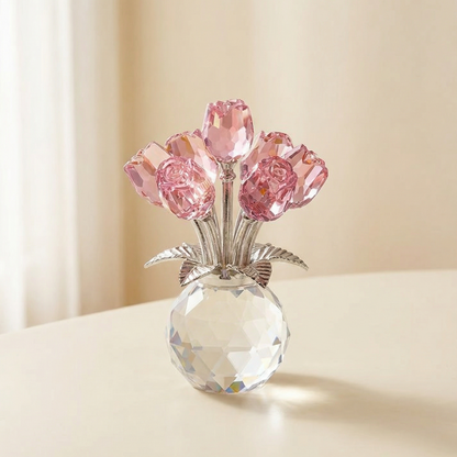 Crystal Rose Bouquet with Vase