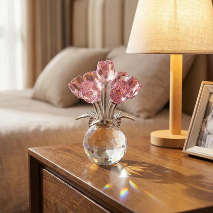 Crystal Rose Bouquet with Vase