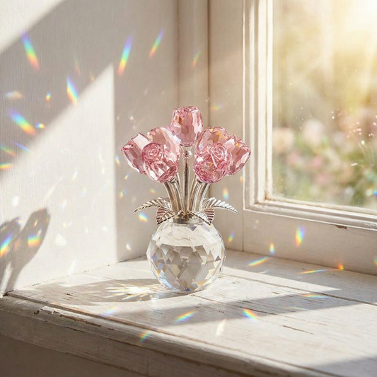 Crystal Rose Bouquet with Vase
