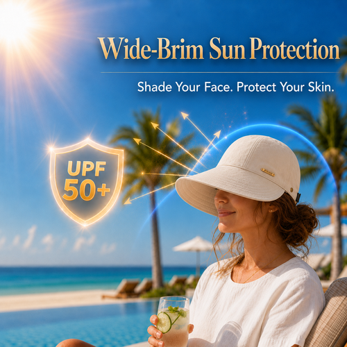 Women’s Extra-Wide Brim UPF 50+ Sun Visor Hat